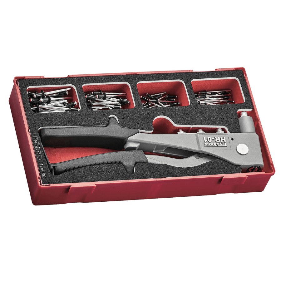 Teng Tools Rivet Gun Set 81 Pieces in EVA Foam Organizational Tool Tray - TEAHR81 - Tool66Foam Tray SystemTEAHR81-66
