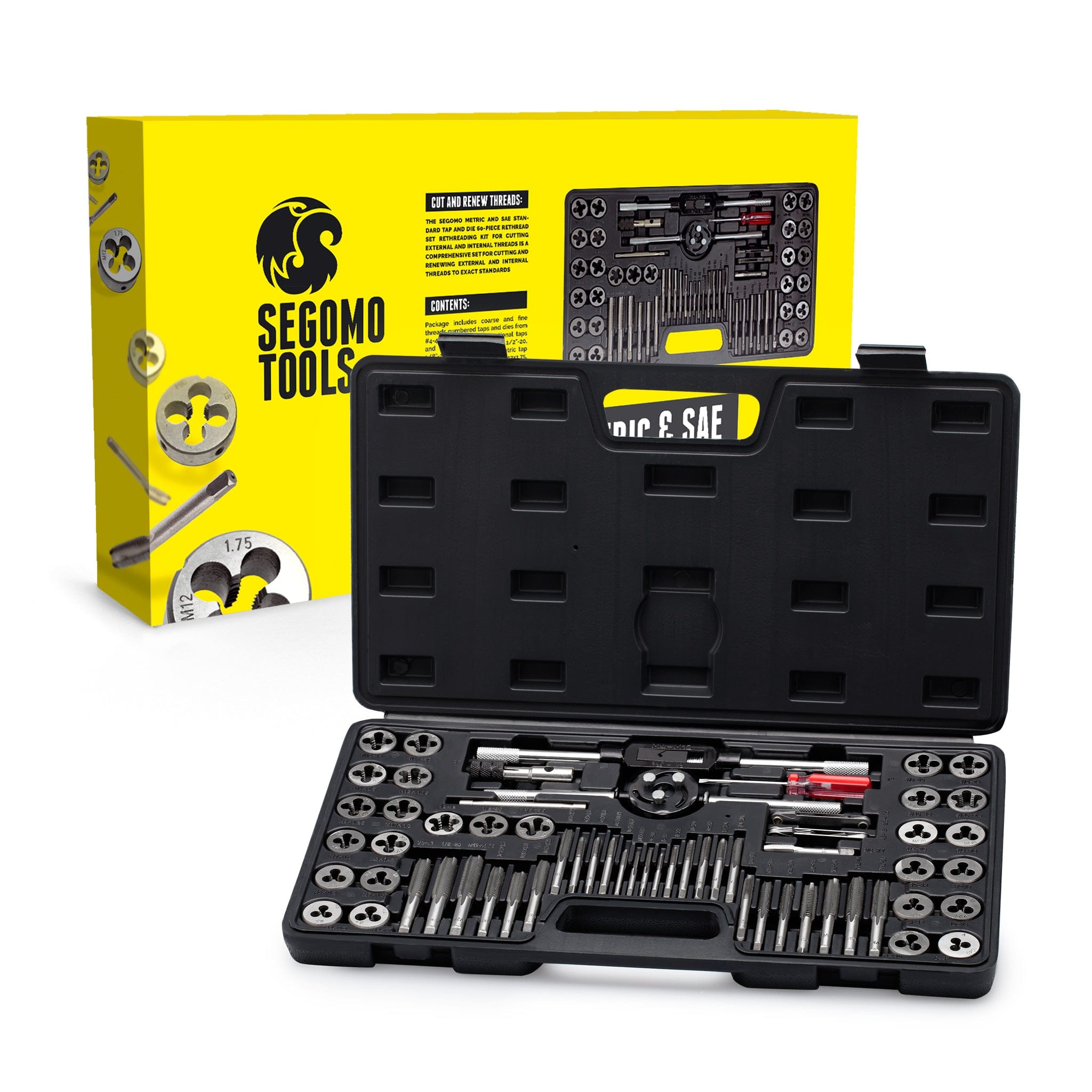 Segomo Tools Metric & SAE Tap And Die Threading Tool Sets With
